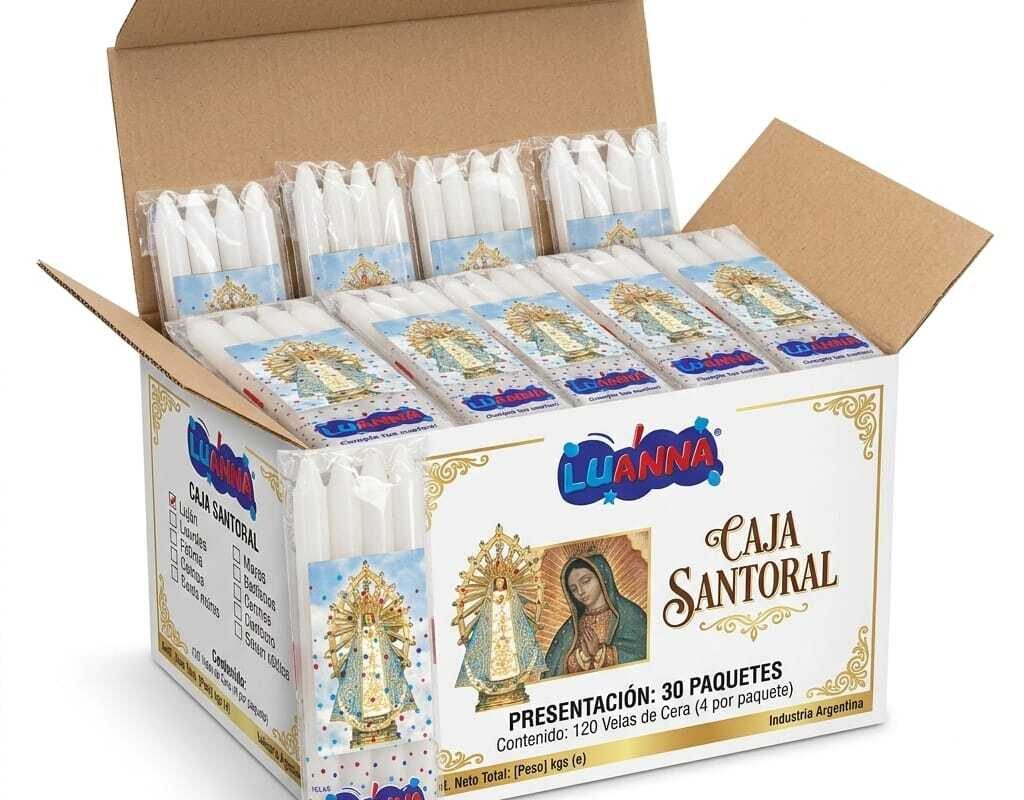 Caja Santoral con Estampa 30 Paquetes x 4 Unidades c/u