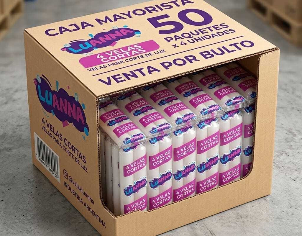 Pack de Velas Cortas para Corte de Luz – 30 Paq. x 4 Unid.