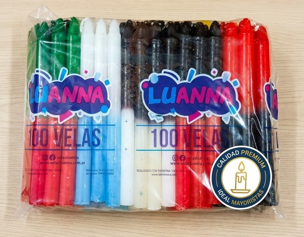 Velas Largas Combinadas x100 Multicolor