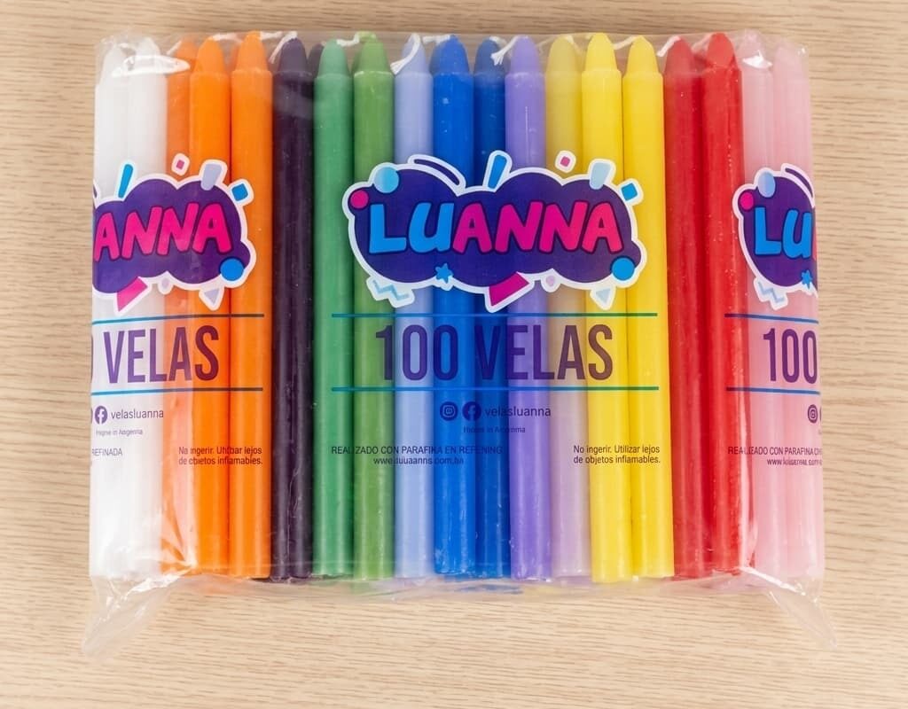 Velas Largas x100 multicolor
